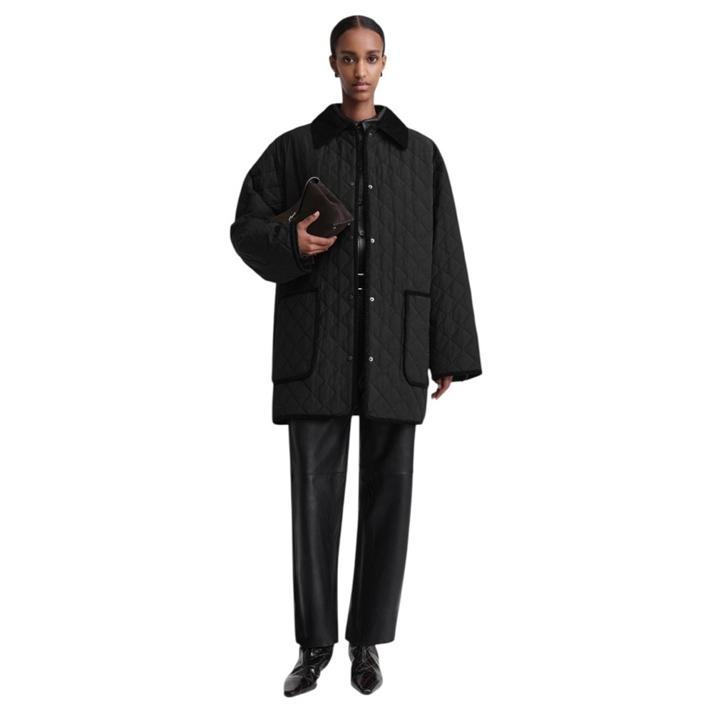 Quilted Barn Jacket in black, Size S, NWOT
